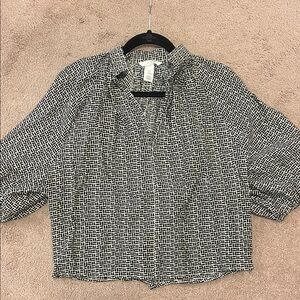 H&M Monochrome Geometric Blouse